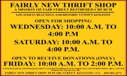 Fairly New Thrift Shop | 58 Pearl St, Kingston, NY 12401 | Phone: (845) 481-4171