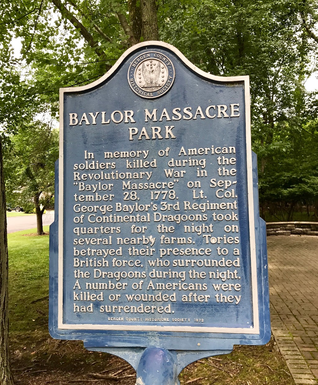 Baylor Massacre Burial Site | 486 Rivervale Rd, River Vale, NJ 07675 | Phone: (201) 336-7267