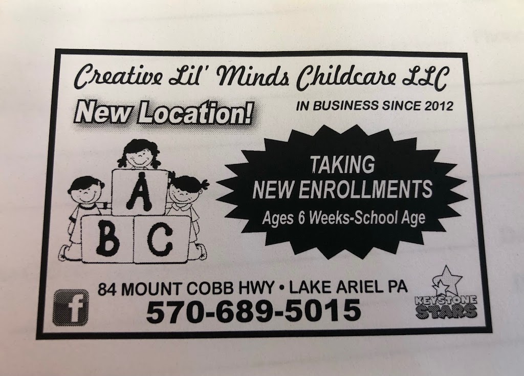 Creative Lil Minds Childcare LLC | 84 Mt Cobb Hwy, Lake Ariel, PA 18436 | Phone: (570) 689-5015