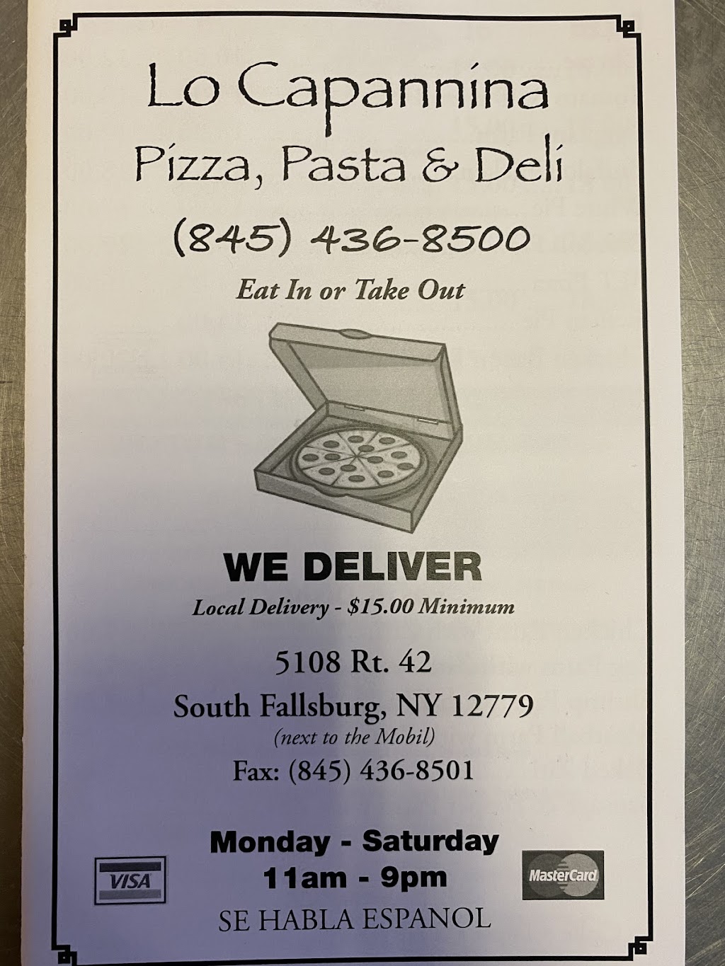 Loca Pannini Pizza I | 5108 NY-42, South Fallsburg, NY 12779 | Phone: (845) 436-8500