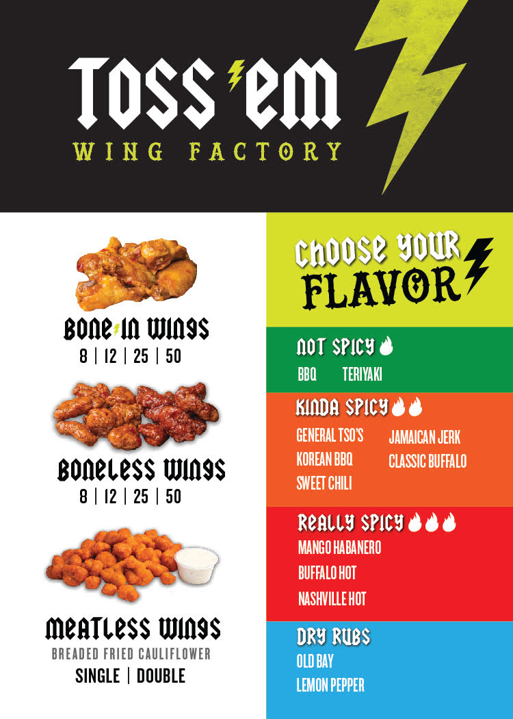 Toss Em Wing Factory | 12 N Village Blvd, Sparta Township, NJ 07871 | Phone: (973) 846-2500