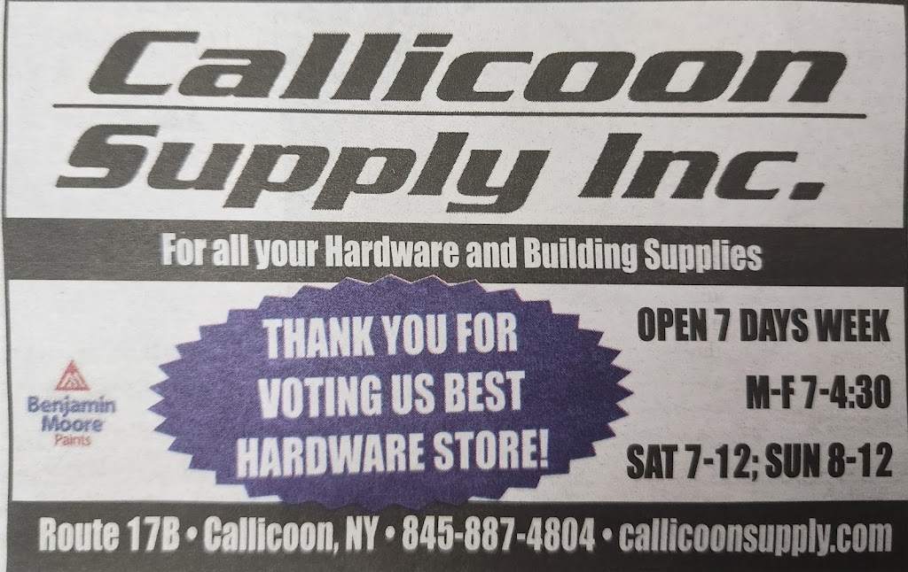 Callicoon Supply, Inc. | 4491 NY-17B, Callicoon, NY 12723 | Phone: (845) 887-4804