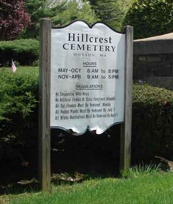Hillcrest Cemetery | 32 Wilbraham Rd, Monson, MA 01057 | Phone: (413) 267-4113