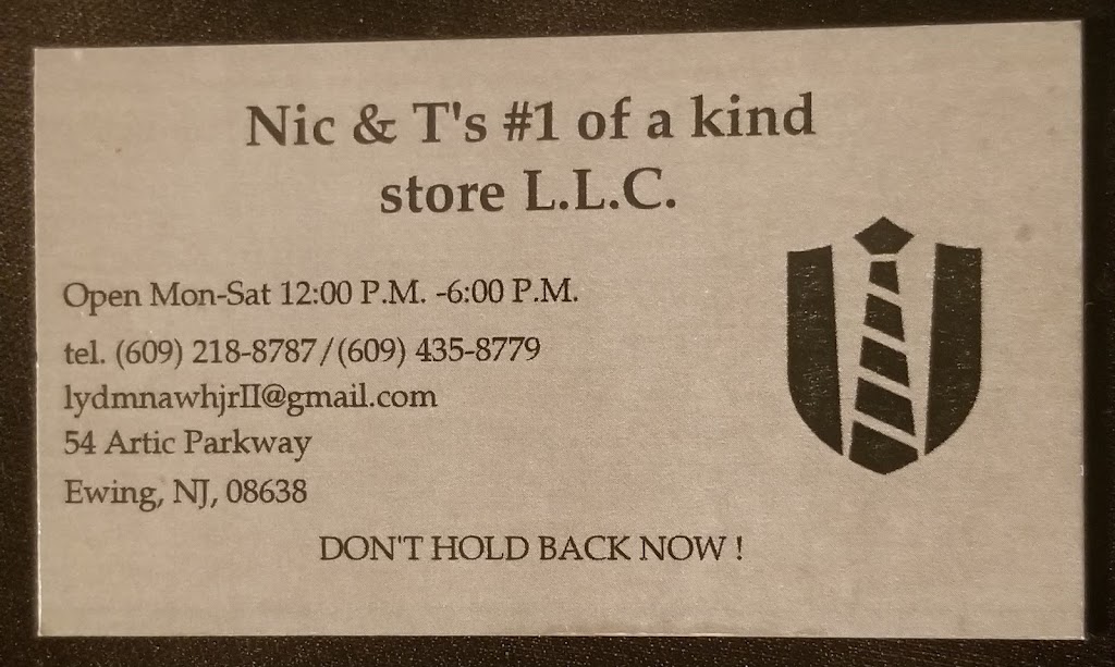 Nic & Ts #1 of a kind store L.L.C. | 54 Arctic Pkwy, Ewing Township, NJ 08638 | Phone: (609) 218-8787