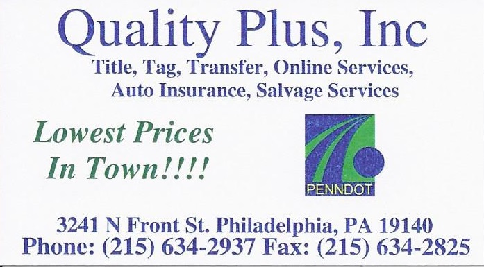 Quality Plus, Inc | 3241 N Front St, Philadelphia, PA 19140 | Phone: (215) 634-2937