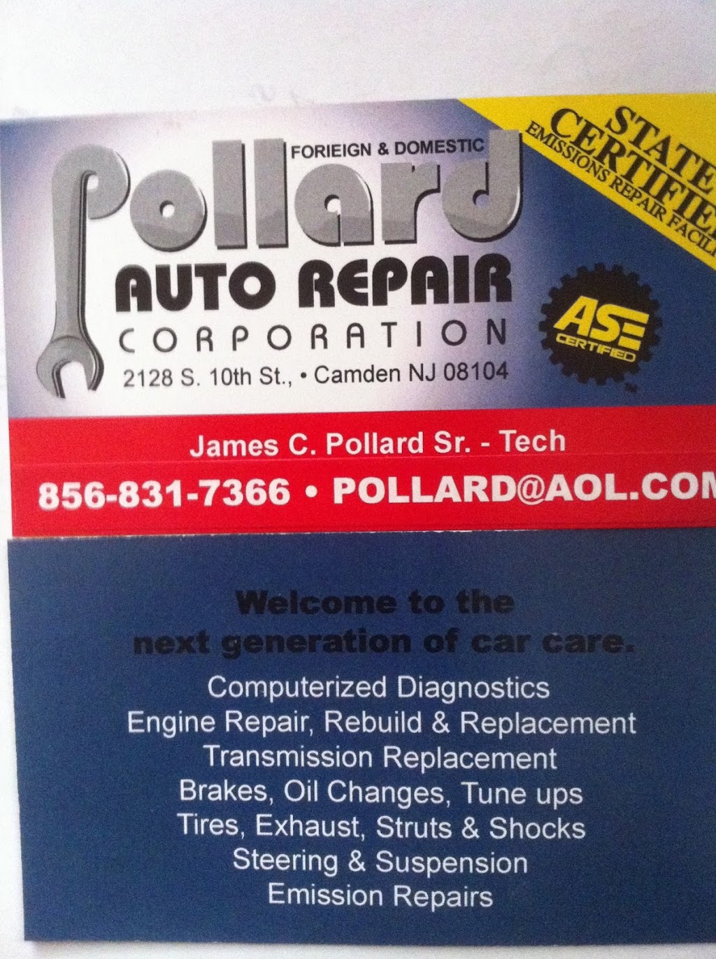 Pollard Auto Repair Corp. | 2137 Mulford St, Camden, NJ 08104 | Phone: (856) 831-7366