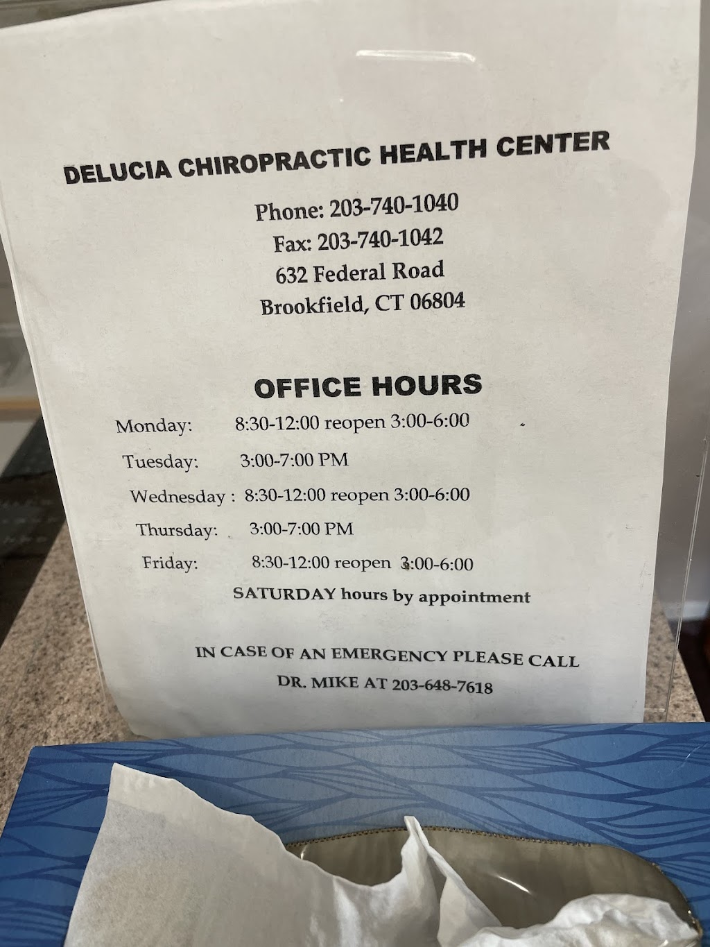 Delucia Chiropractic Health Center | 632 Federal Rd, Brookfield, CT 06804 | Phone: (203) 740-1040
