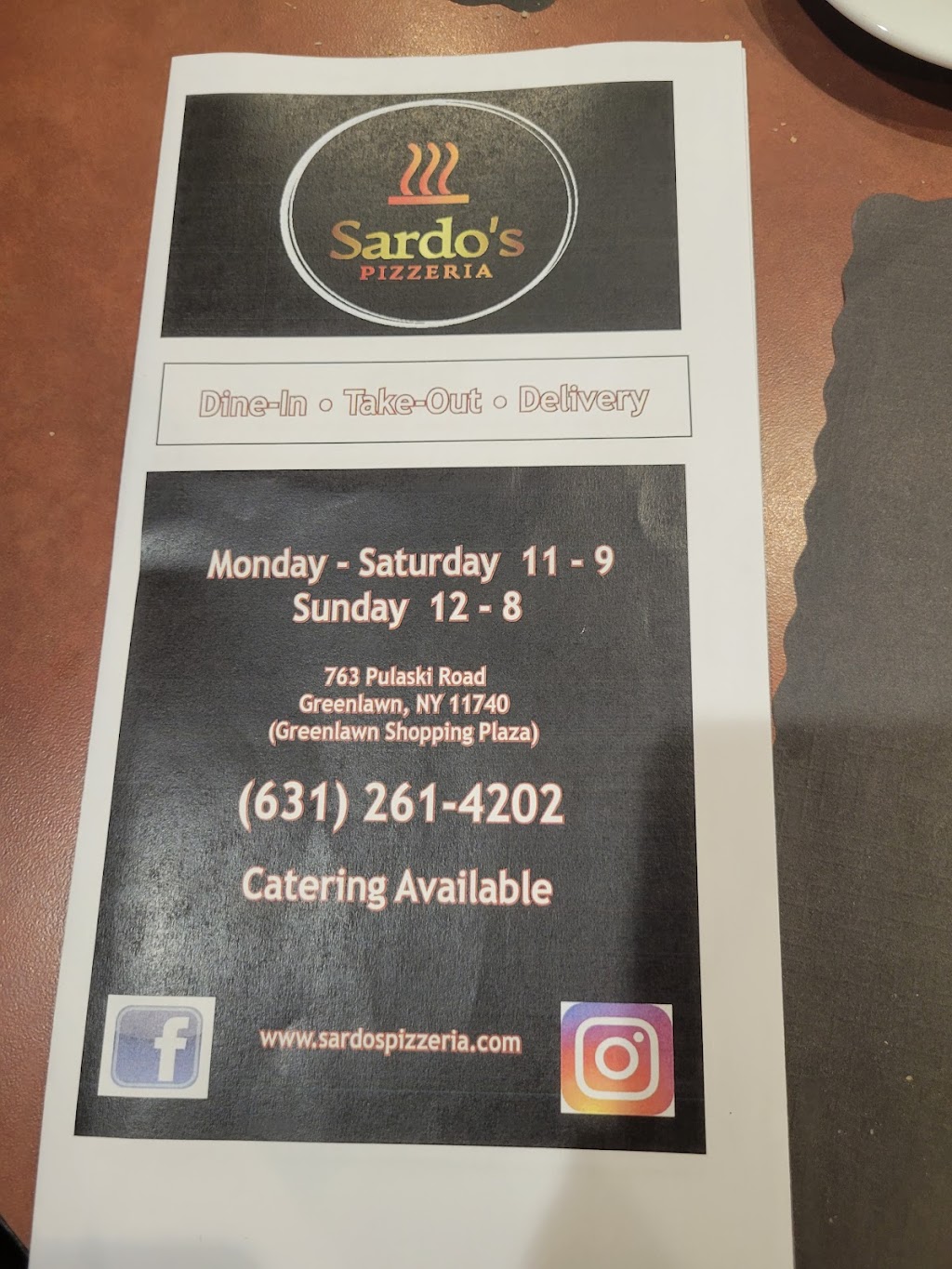 Sardos Pizzeria | 763 Pulaski Rd, Greenlawn, NY 11740 | Phone: (631) 261-4202