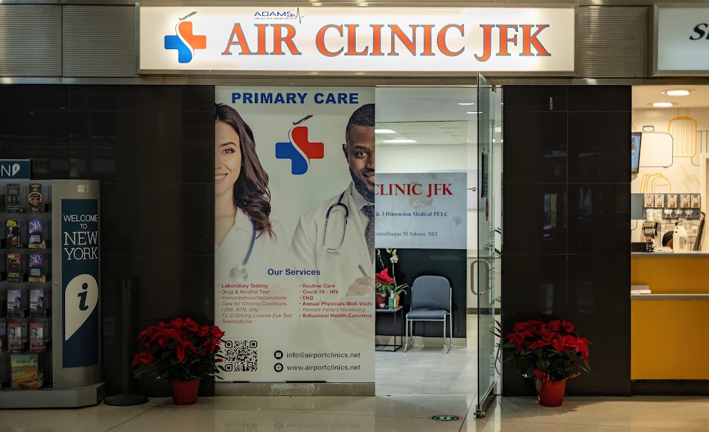Air Clinic JFK | JFK International Airport Terminal 1 Bldg. 55 Rm 4G09, Jamaica, NY 11430 | Phone: (718) 751-2624