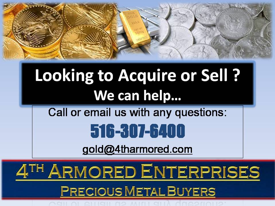 4th Armored Enterprises Ltd.-Gold & Silver Dealer | Inside Concorde Brokerage, next to US Post Office, 2473 Jerusalem Ave, North Bellmore, NY 11710 | Phone: (516) 307-6400