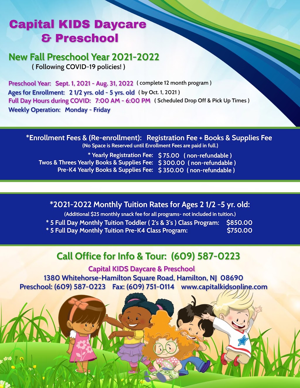 Capital Kids Daycare & Preschool | 1380 Whitehorse Hamilton Square Rd, Hamilton Township, NJ 08690 | Phone: (609) 587-0223