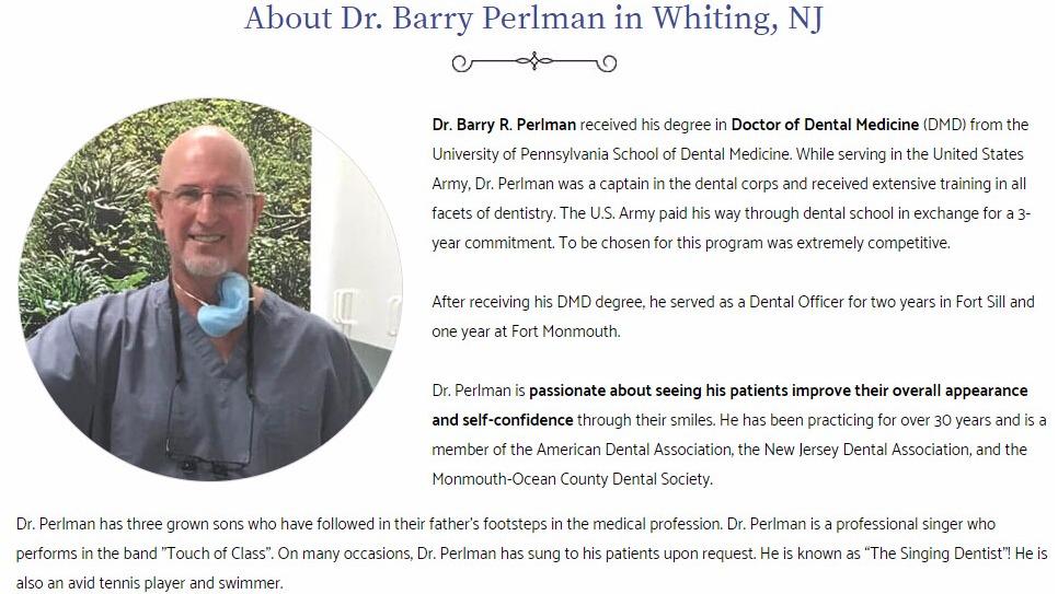 Dr. Barry Perlman DMD | 108 Lacey Rd Ste 28, Whiting, NJ 08759 | Phone: (732) 350-7700