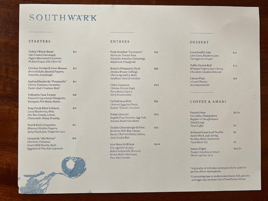 Southwark Restaurant | 701 S 4th St, Philadelphia, PA 19147 | Phone: (267) 930-8538