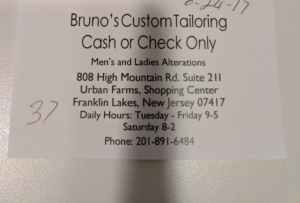 Brunos Custom Tailoring | 808 High Mountain Rd, Franklin Lakes, NJ 07417 | Phone: (201) 891-6484
