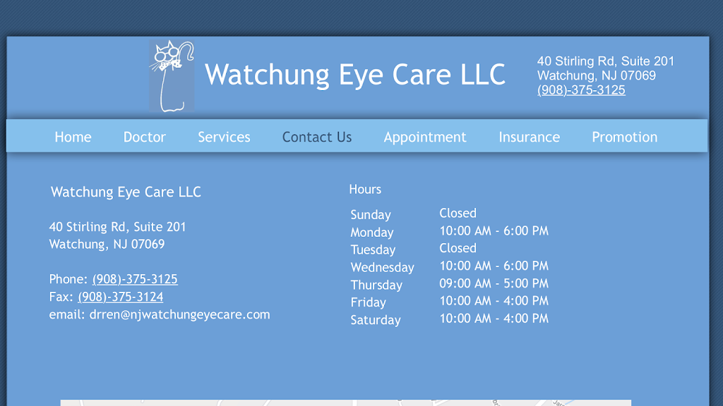 Watchung Eye Care LLC | 40 Stirling Rd #201, Watchung, NJ 07069 | Phone: (908) 375-3125
