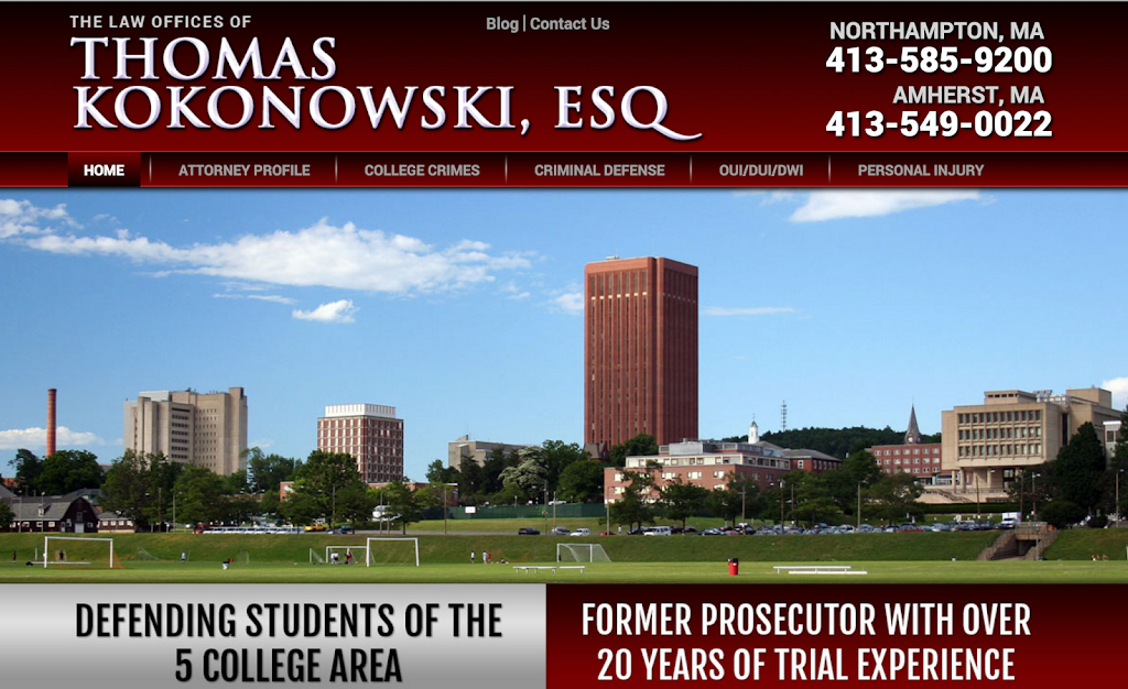 Thomas Kokonowski Criminal Defense Law | 150 Fearing St #14, Amherst, MA 01002 | Phone: (413) 549-0022