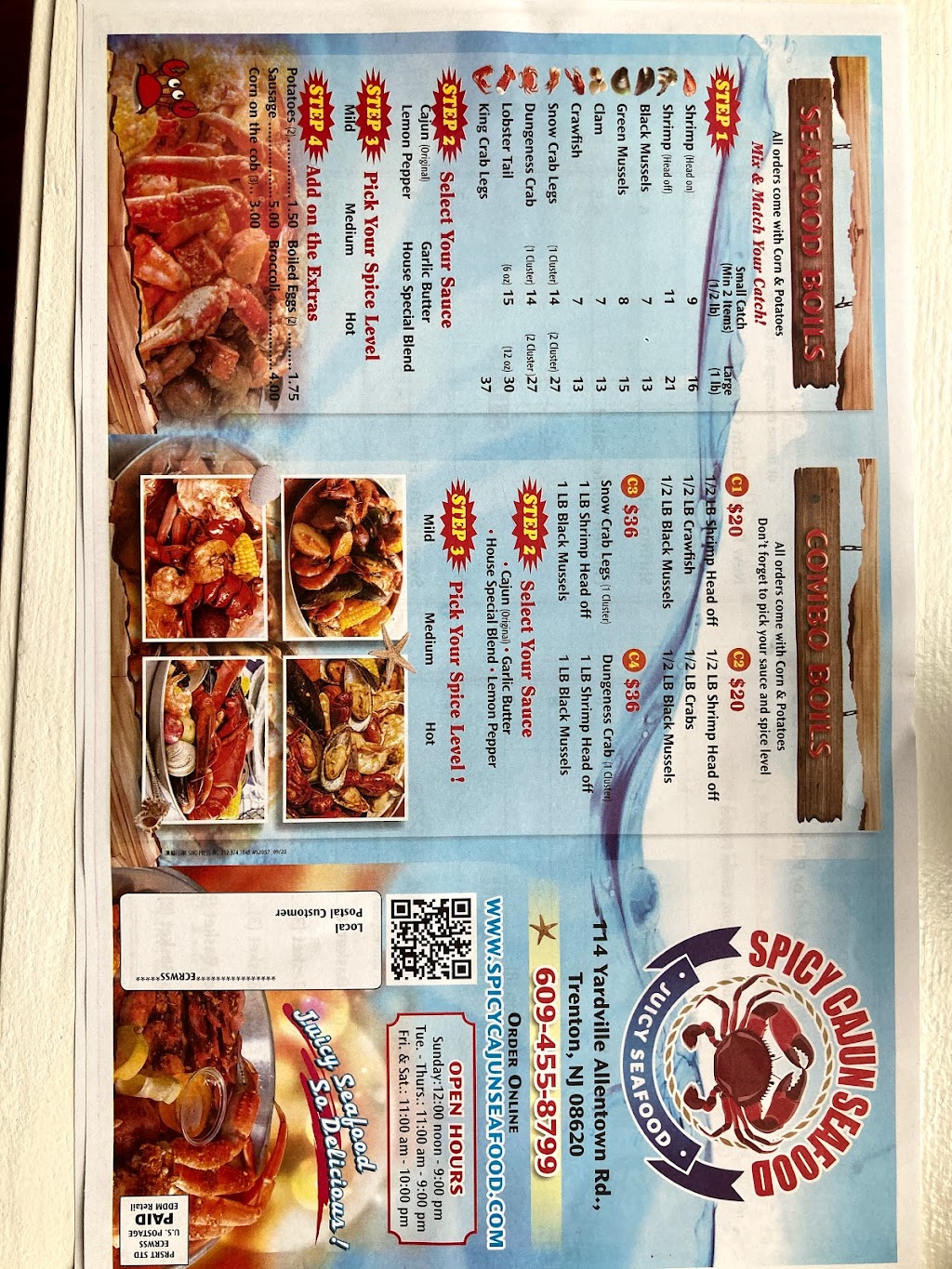Spicy Cajun seafood | 114 Yardville Allentown Rd, Hamilton Township, NJ 08620 | Phone: (609) 455-8799