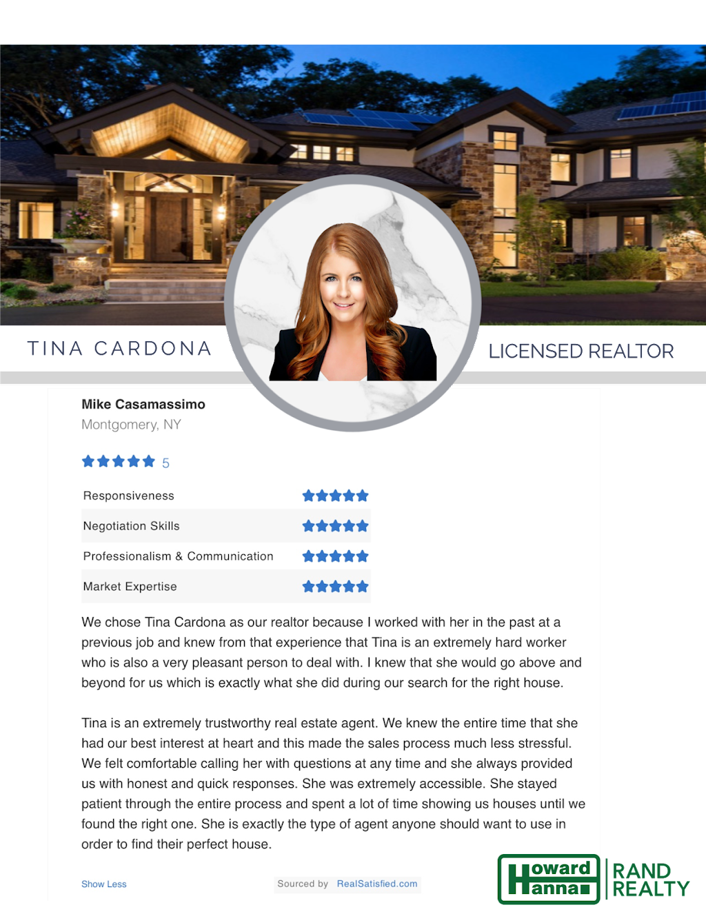 Tina Cardona Real Estate - Howard Hanna Rand Realty | 229 NY-32, Central Valley, NY 10917 | Phone: (347) 335-5208