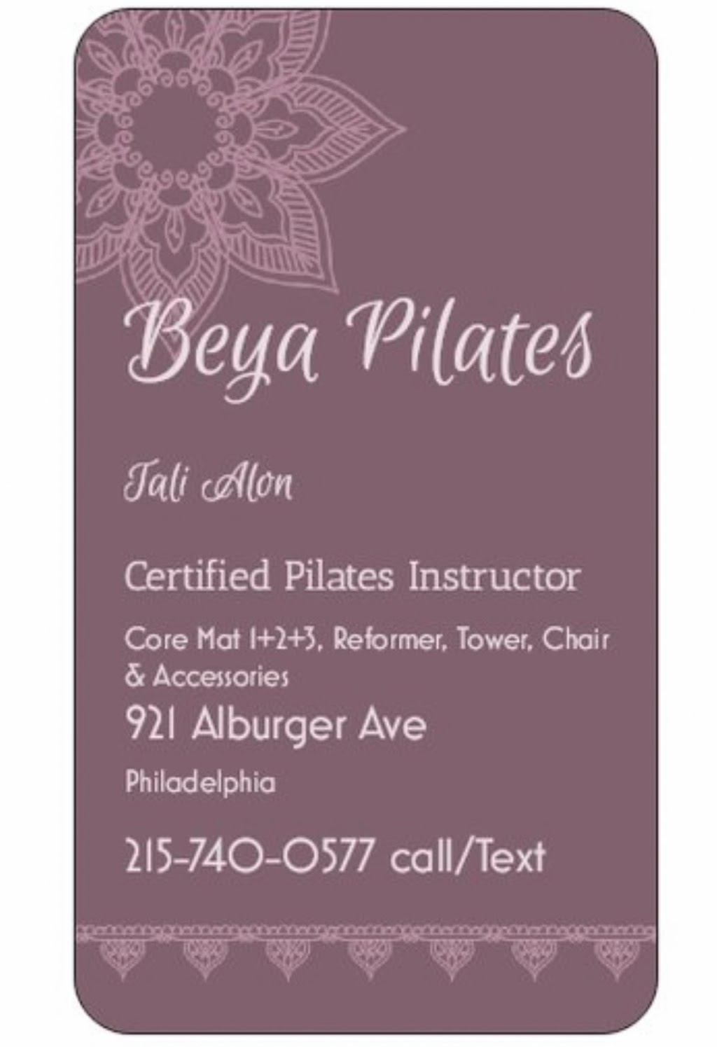 Beya Pilates | 921 Alburger Ave, Philadelphia, PA 19115 | Phone: (215) 740-0577