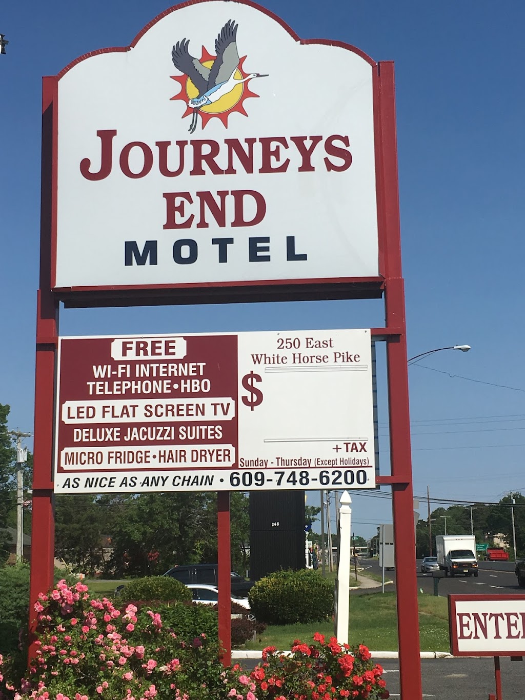 Journeys End Motel | 250 E White Horse Pike, Galloway, NJ 08205 | Phone: (609) 748-1900