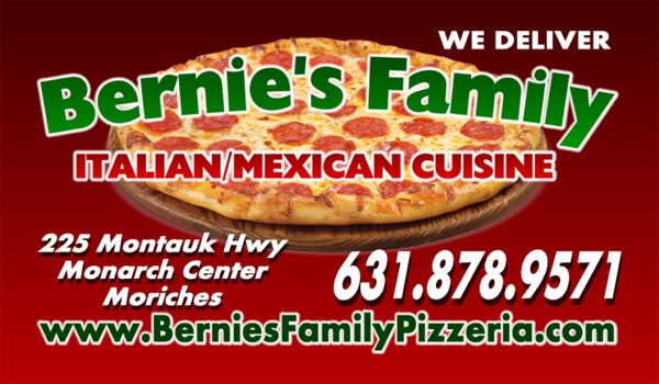 Bernies Family Pizzeria | 225 Montauk Hwy, Moriches, NY 11955 | Phone: (631) 878-9571