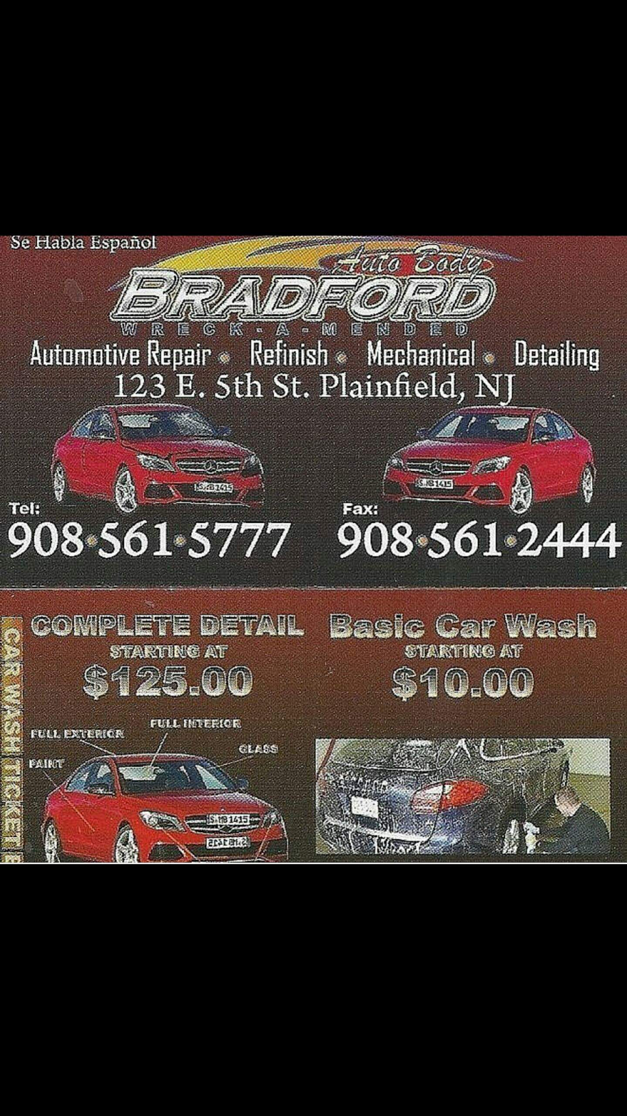 Bradford Wreck A Mended Auto Body | 1647 W Front St, Plainfield, NJ 07063 | Phone: (908) 400-3158
