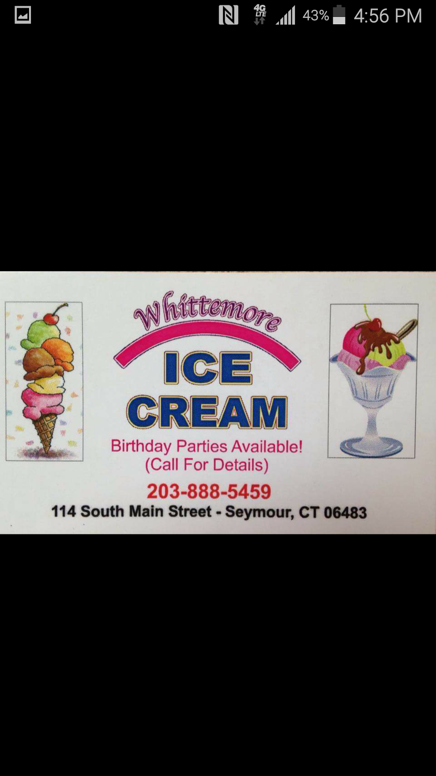 Whittemore Ice Cream | 114 S Main St, Seymour, CT 06483 | Phone: (203) 888-6559