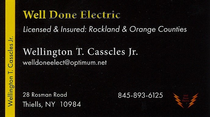 Well Done Electric Inc. | 28 Rosman Rd, Thiells, NY 10984 | Phone: (845) 893-6125