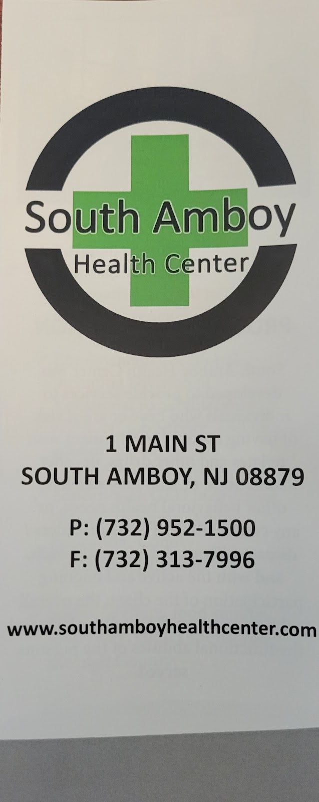 South Amboy Health Center | 1 Main St, South Amboy, NJ 08879 | Phone: (732) 952-1500