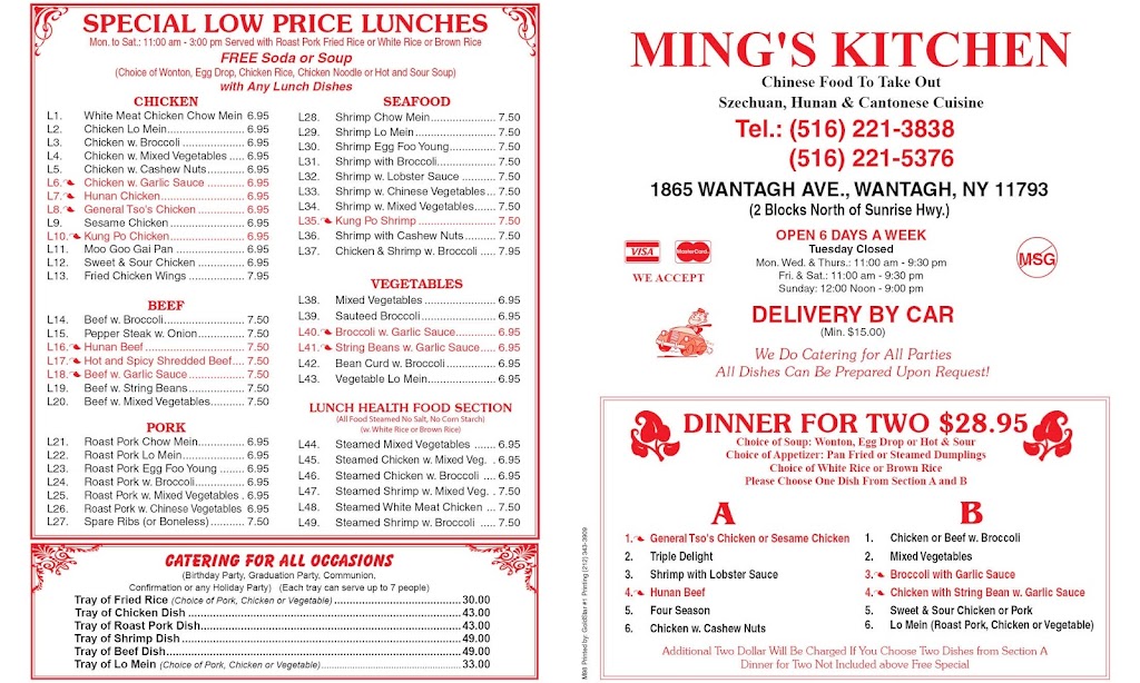 Mings Kitchen | 1865 Wantagh Ave, Wantagh, NY 11793 | Phone: (516) 221-3838