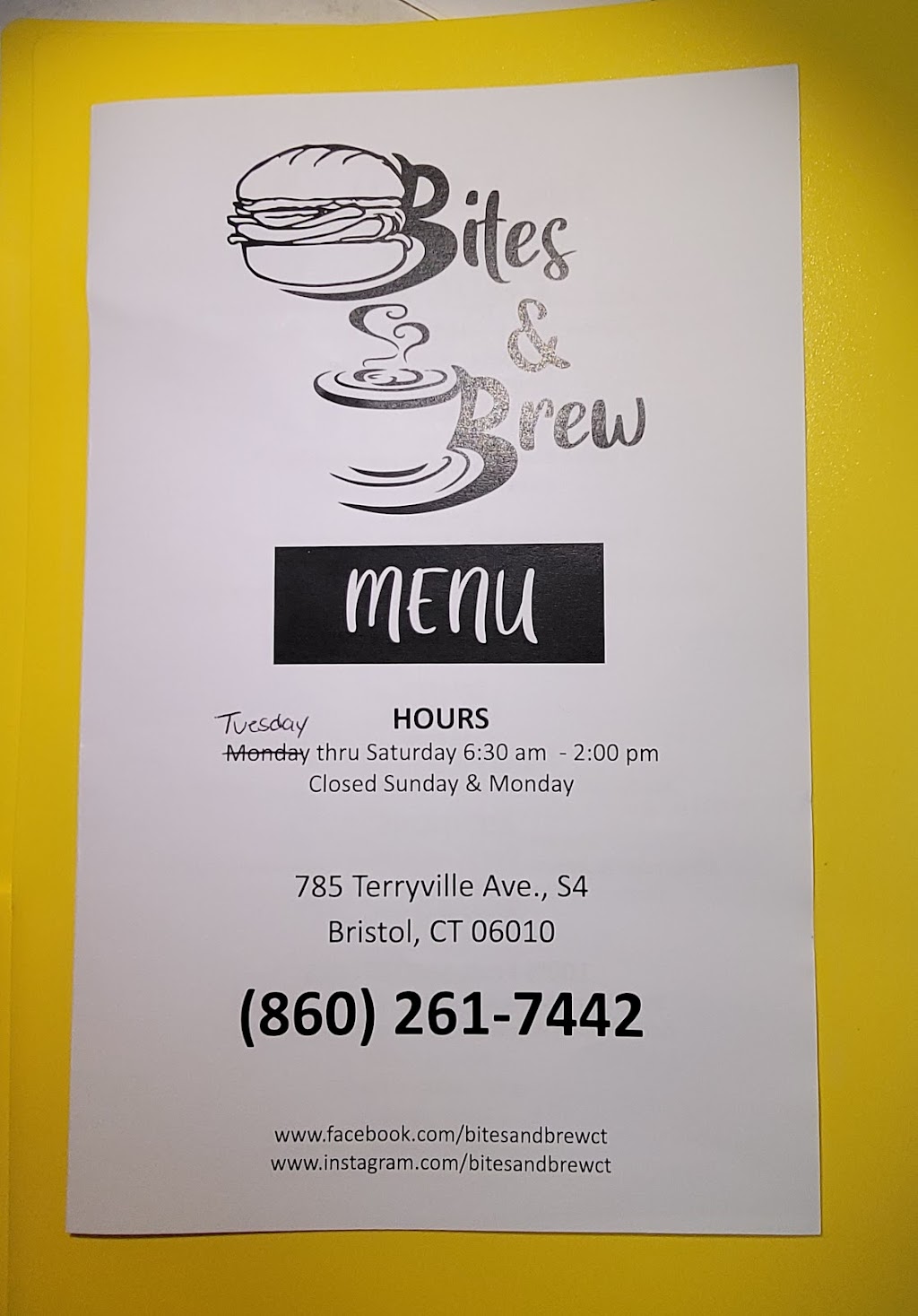 Bites & Brew | 785 Terryville Ave, Bristol, CT 06010 | Phone: (860) 261-7442