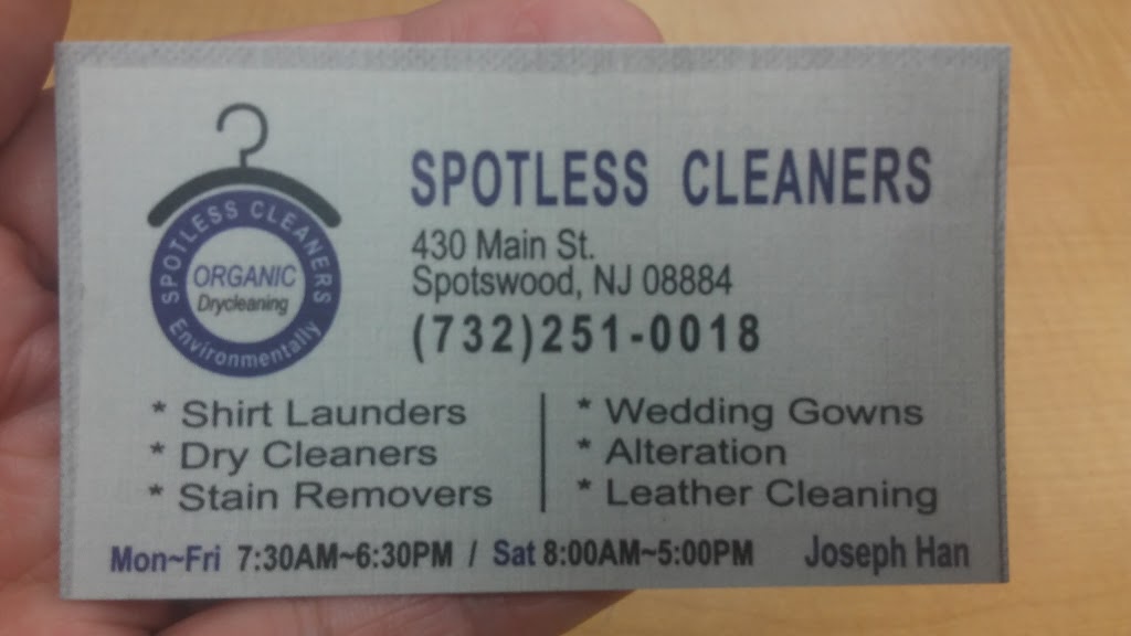 Spotless Cleaners | 430 Main St, Spotswood, NJ 08884 | Phone: (732) 251-0018