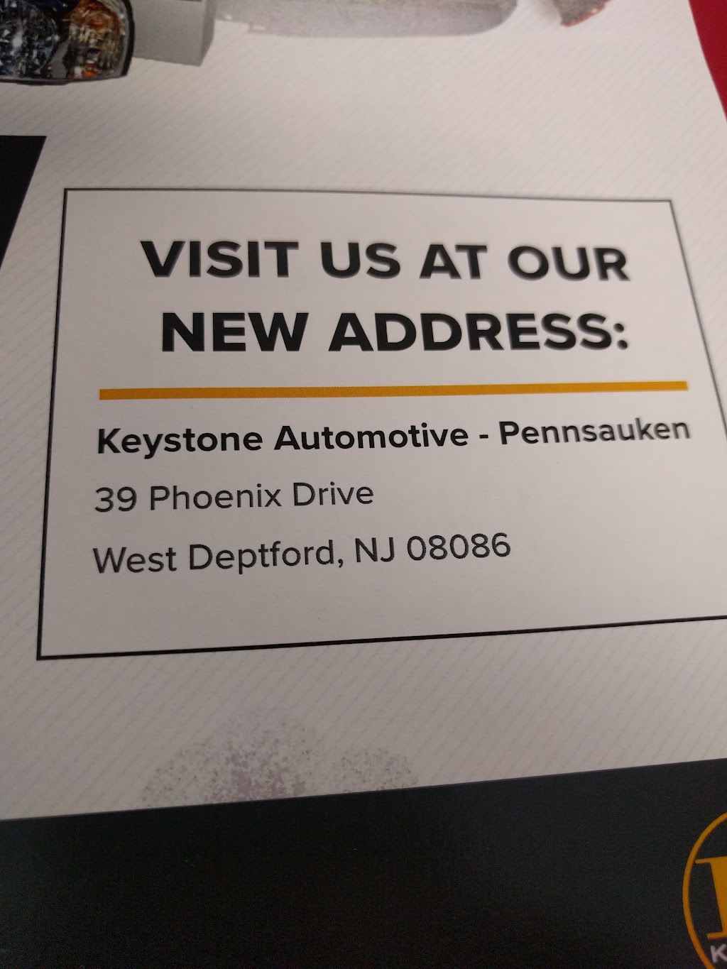 Keystone Automotive - West Deptford | 39 Phoenix Dr, West Deptford, NJ 08086 | Phone: (800) 223-0171