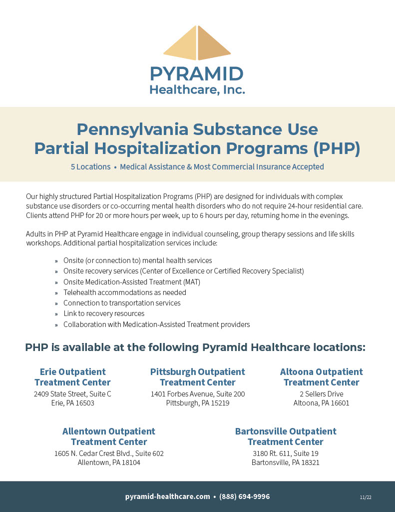 Pyramid Healthcare Bartonsville Outpatient | 3180 PA-611 #19, Stroudsburg, PA 18360 | Phone: (866) 416-1238