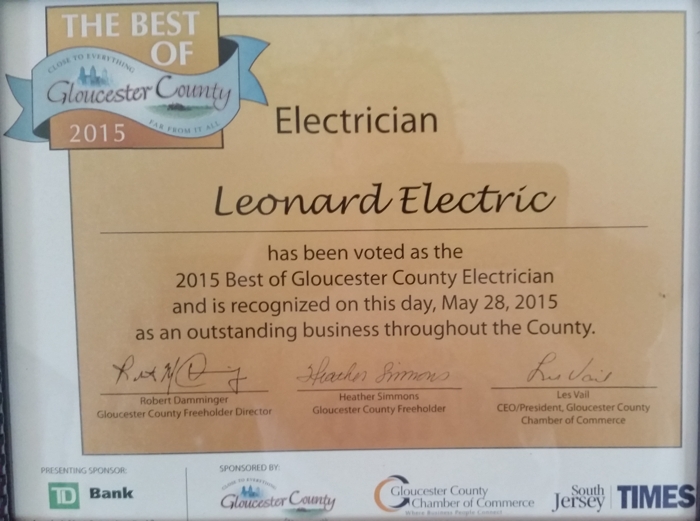 Leonard Electric | 298 Montgomery Dr, Mantua Township, NJ 08051 | Phone: (856) 468-1541