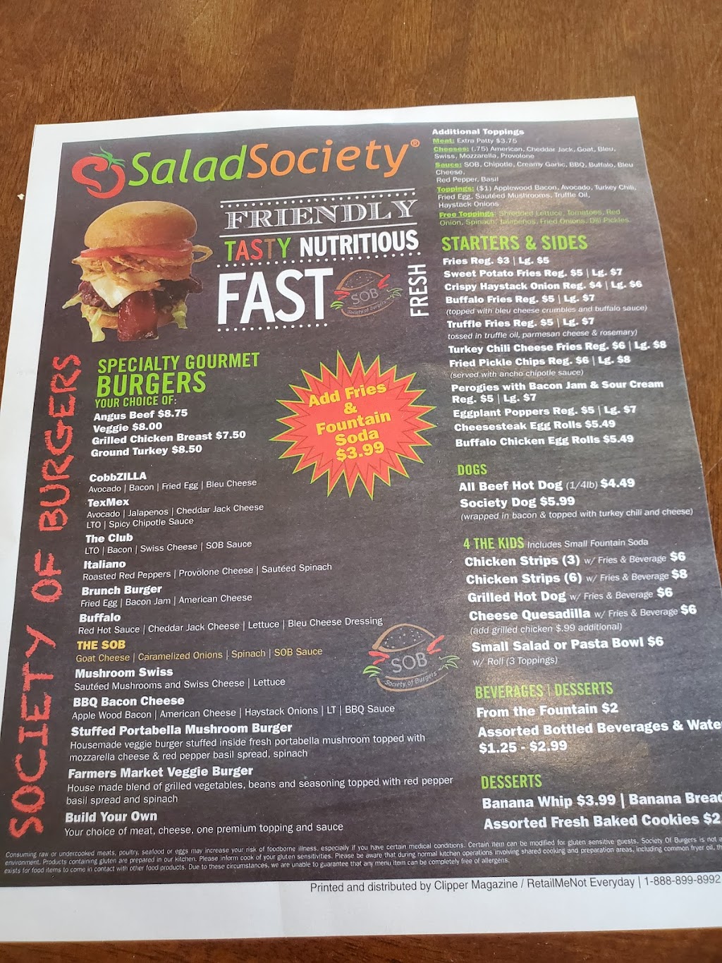 Salad Society / Society of Burgers | 137 Egg Harbor Rd, Sewell, NJ 08080 | Phone: (856) 302-1357