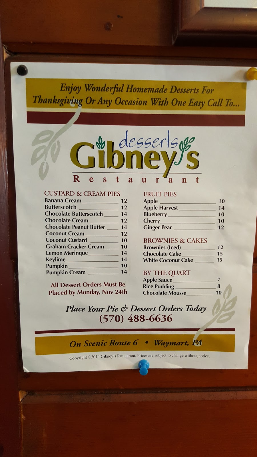 Gibneys Restaurant | 225 Roosevelt Hwy, Waymart, PA 18472 | Phone: (570) 488-6636