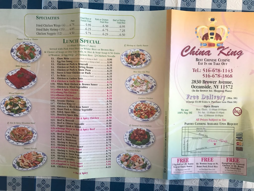 China King | 2830 Brower Ave, Oceanside, NY 11572 | Phone: (516) 678-1143