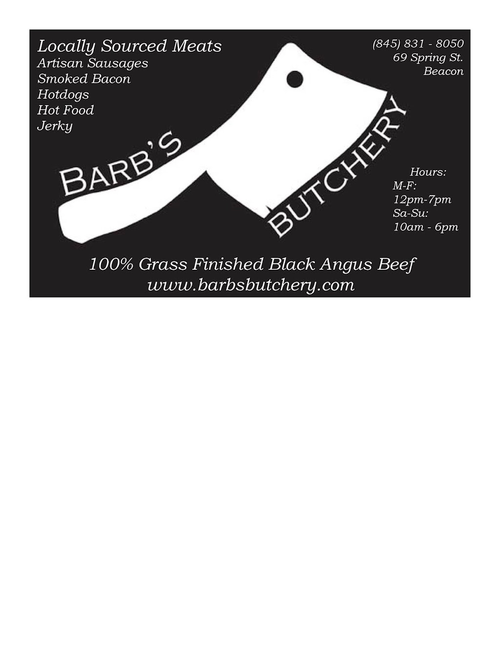 Barb’s Butchery | 69 Spring St, Beacon, NY 12508 | Phone: (845) 831-8050