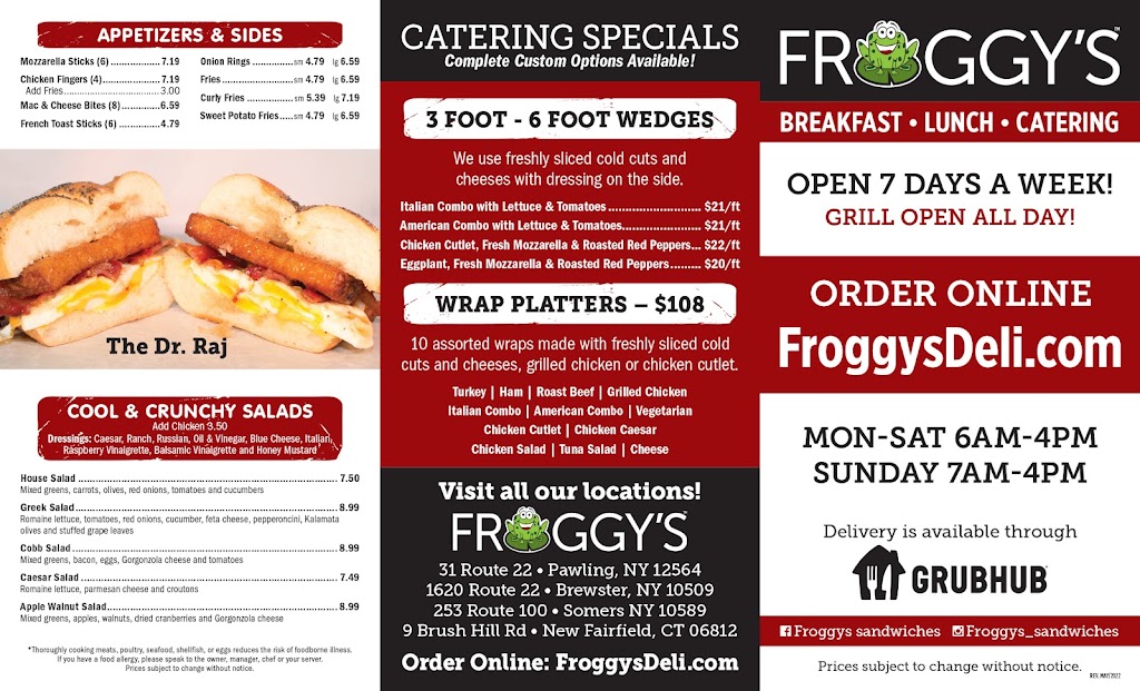 Froggys Sandwiches New Fairfield | 9 Brush Hill Rd, New Fairfield, CT 06812 | Phone: (203) 546-8899