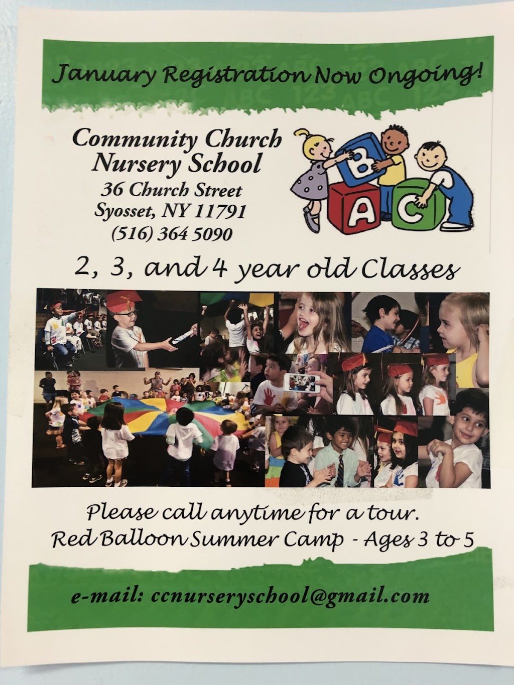 Community church nursery school | 36 Church St, Syosset, NY 11791 | Phone: (516) 364-5090