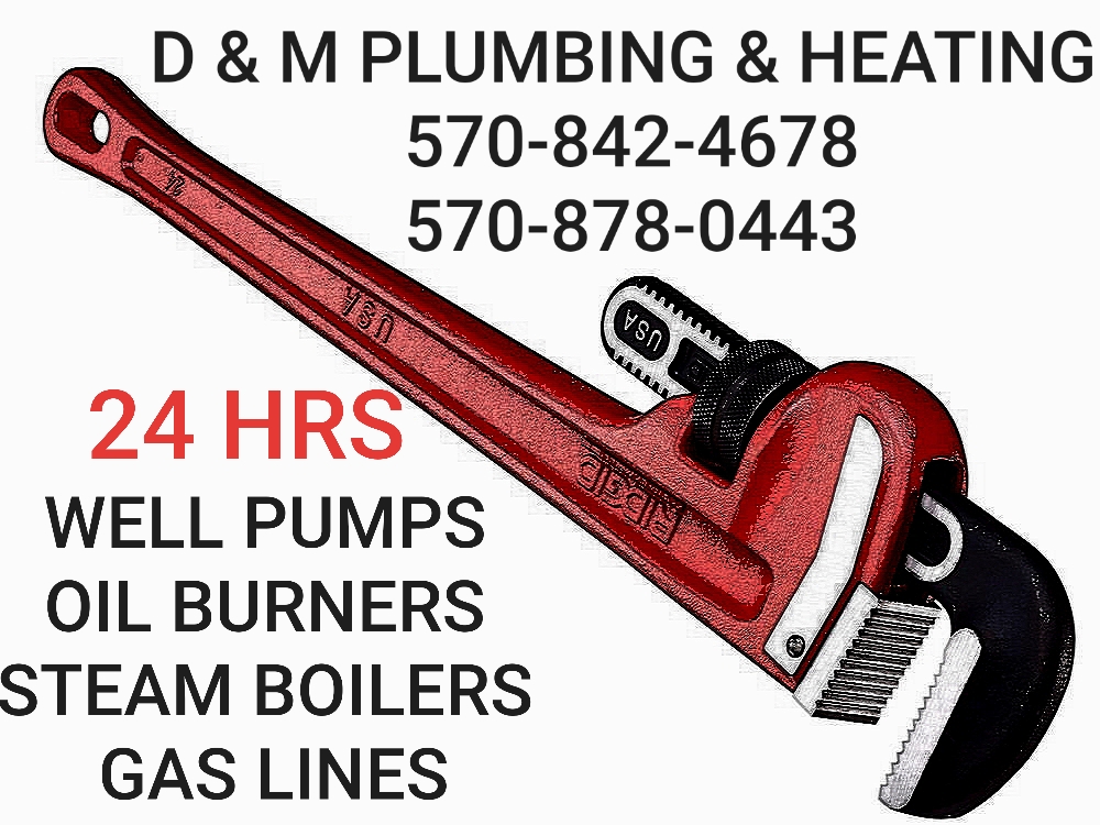 D & M PLUMBING AND HEATING | 1095 PA-502, Spring Brook Township, PA 18444 | Phone: (570) 842-4678