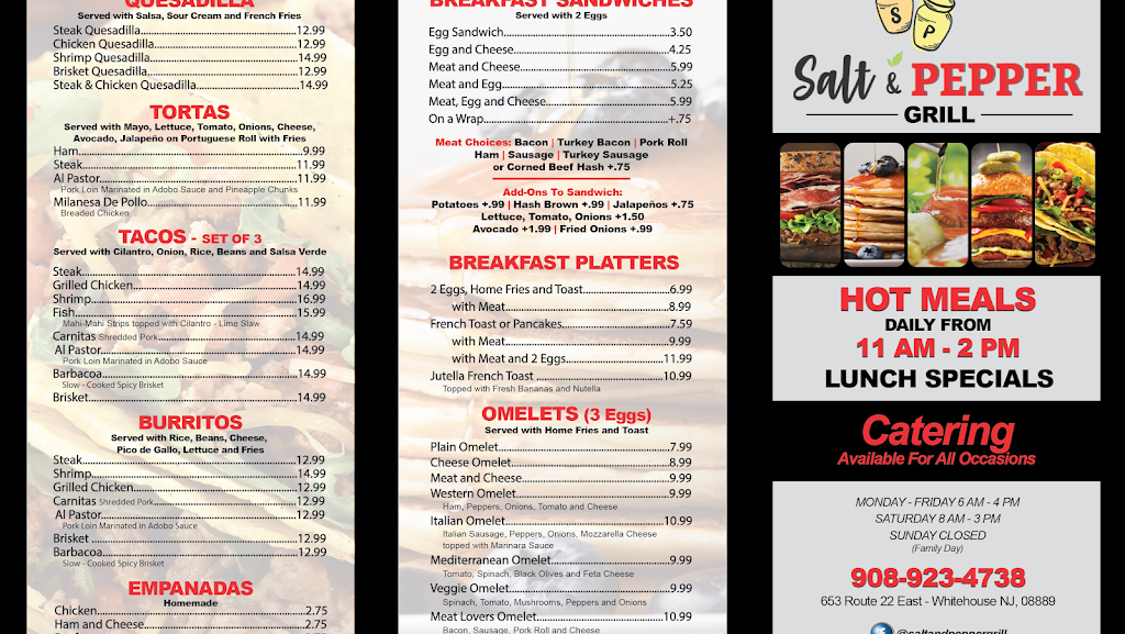 Salt & Pepper Grill | 653 US-22, Whitehouse Station, NJ 08889 | Phone: (908) 923-4738