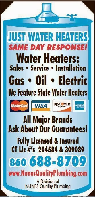 Nunes Quality Plumbing-Heating LLC | 50 Dewey Ave, Windsor, CT 06095 | Phone: (860) 688-8709