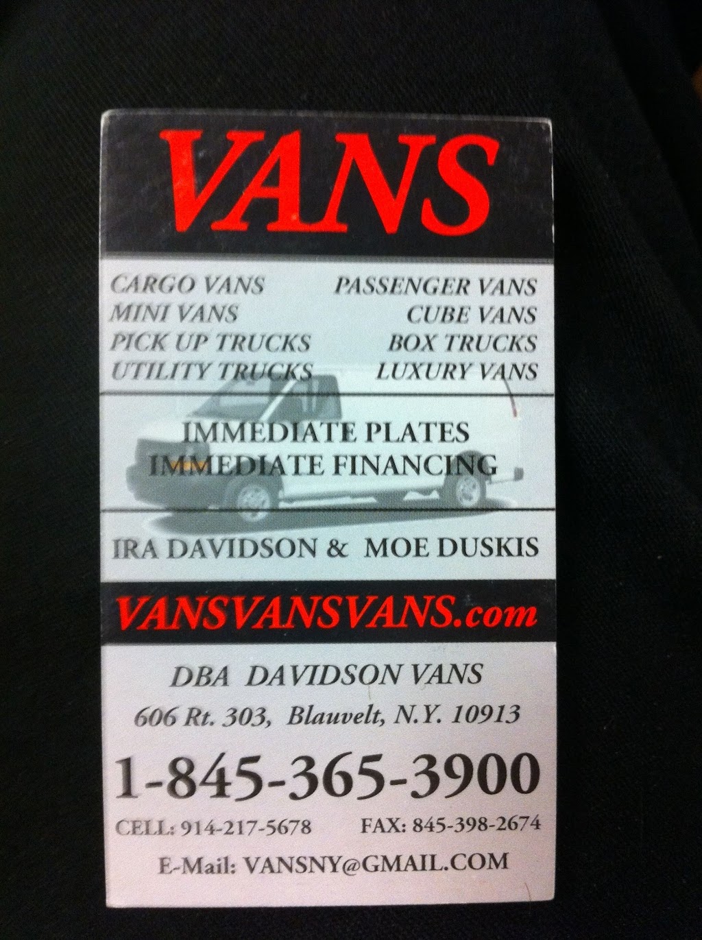 Vans Vans Vans Inc | 606 NY-303, Blauvelt, NY 10913 | Phone: (845) 365-3900