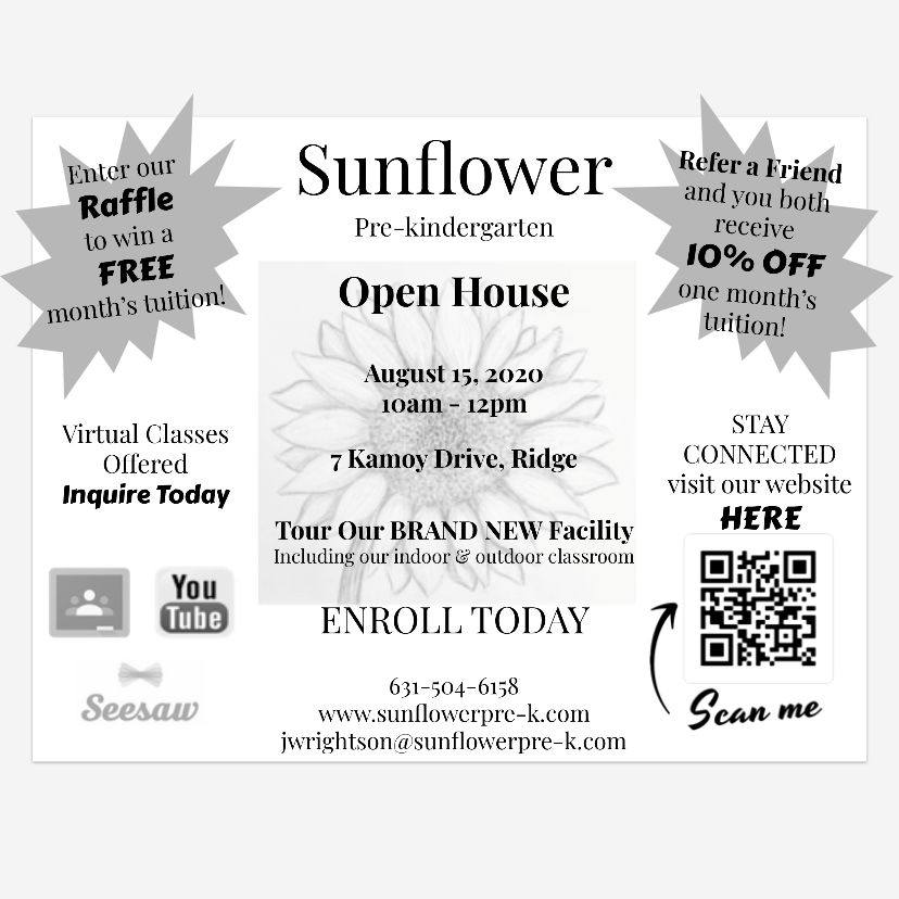 Sunflower Pre-k | 7 Kamoy Dr, Ridge, NY 11961 | Phone: (631) 504-6158