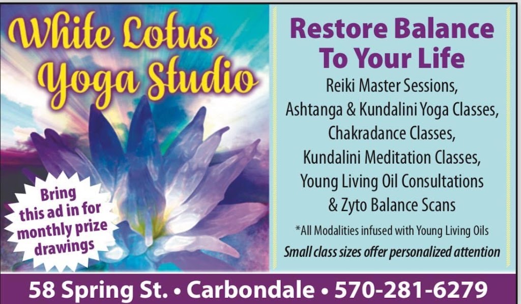 White Lotus Yoga Studio | 58 Spring St, Carbondale, PA 18407 | Phone: (570) 281-6279