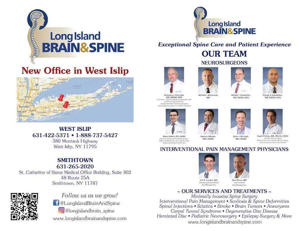 Long Island Brain & Spine | 48 Route 25A, St. Catherine of Siena Medical Office Building, Suite 302, Smithtown, NY 11787 | Phone: (631) 265-2020