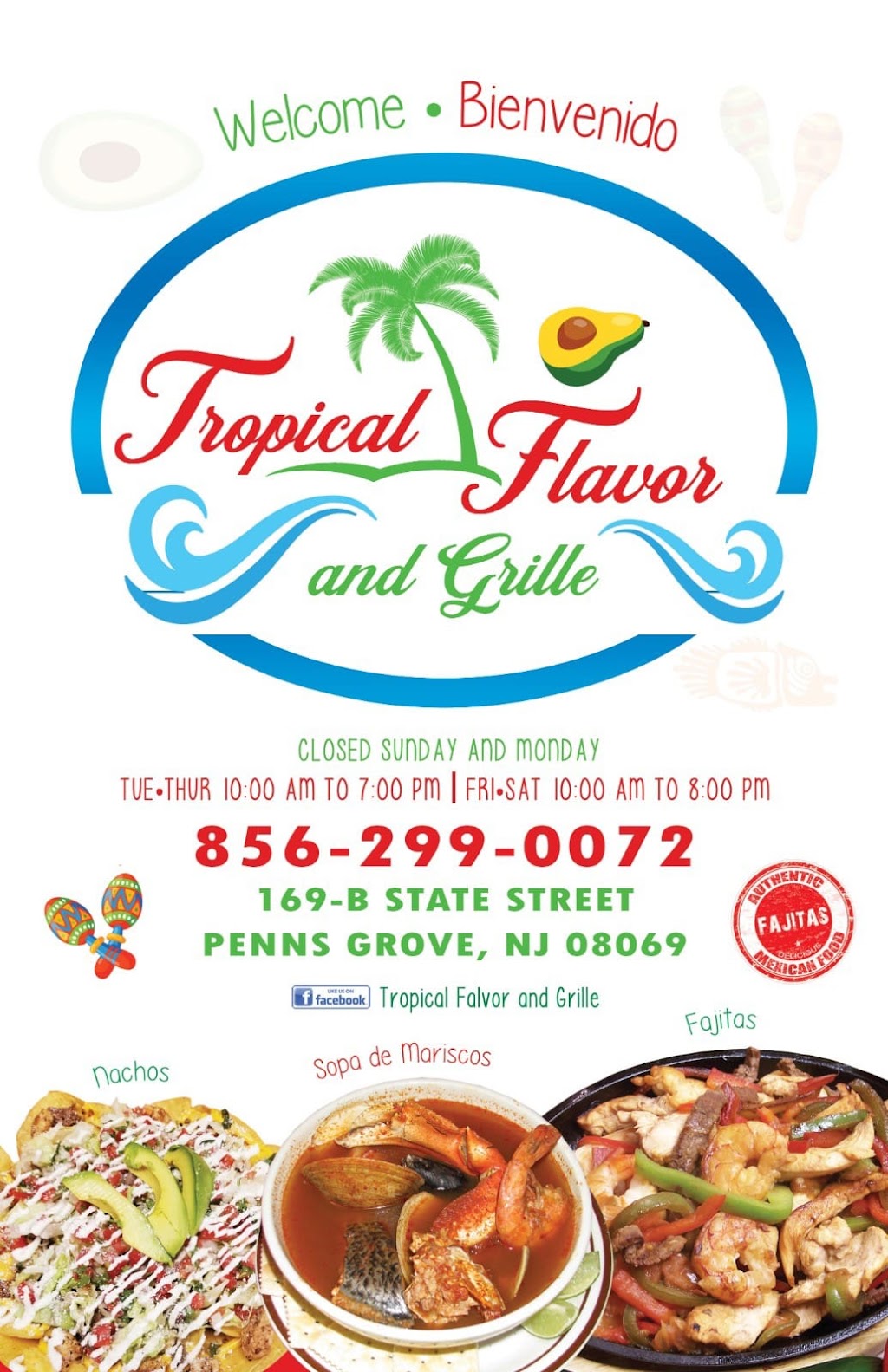 TROPICAL FLAVOR AND GRILLE | 169 State St, Penns Grove, NJ 08069 | Phone: (856) 299-0072