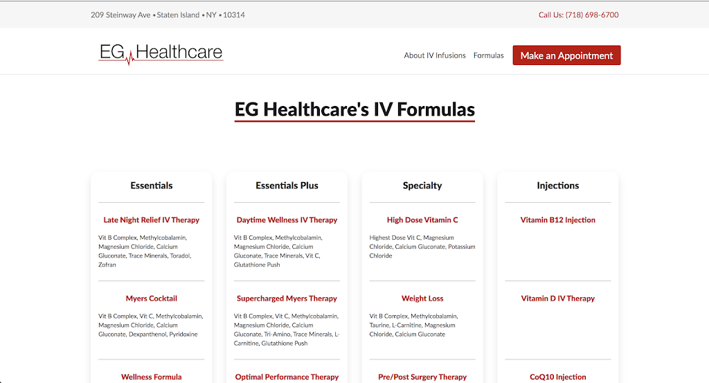 EG Healthcares IV Infusions | 209 Steinway Ave, Staten Island, NY 10314 | Phone: (718) 698-6700